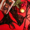 3 piece Set Lace Erotic Lingerie Bra Thong with Garter Underwear
