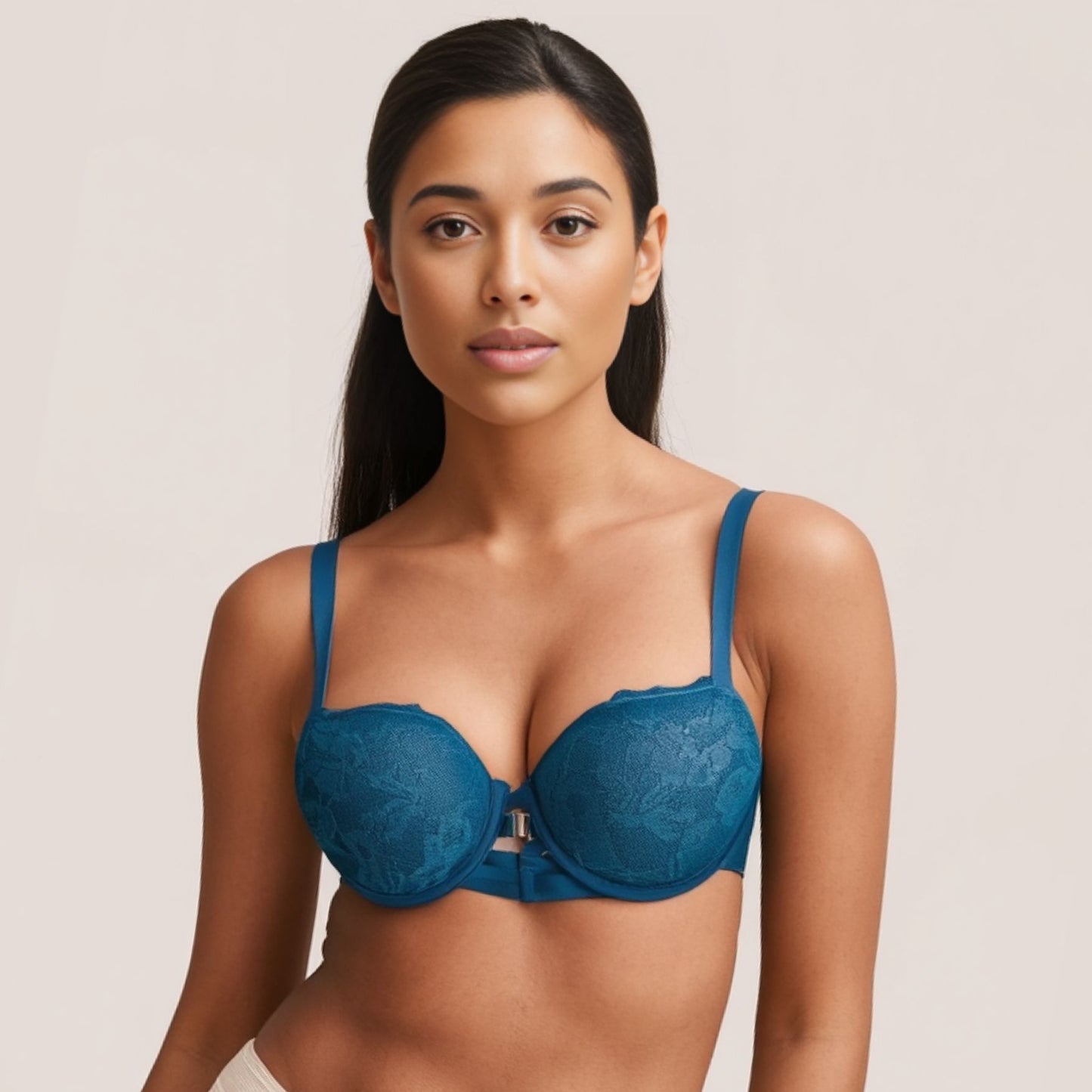 Double padded sexy lingerie bra underwear set
