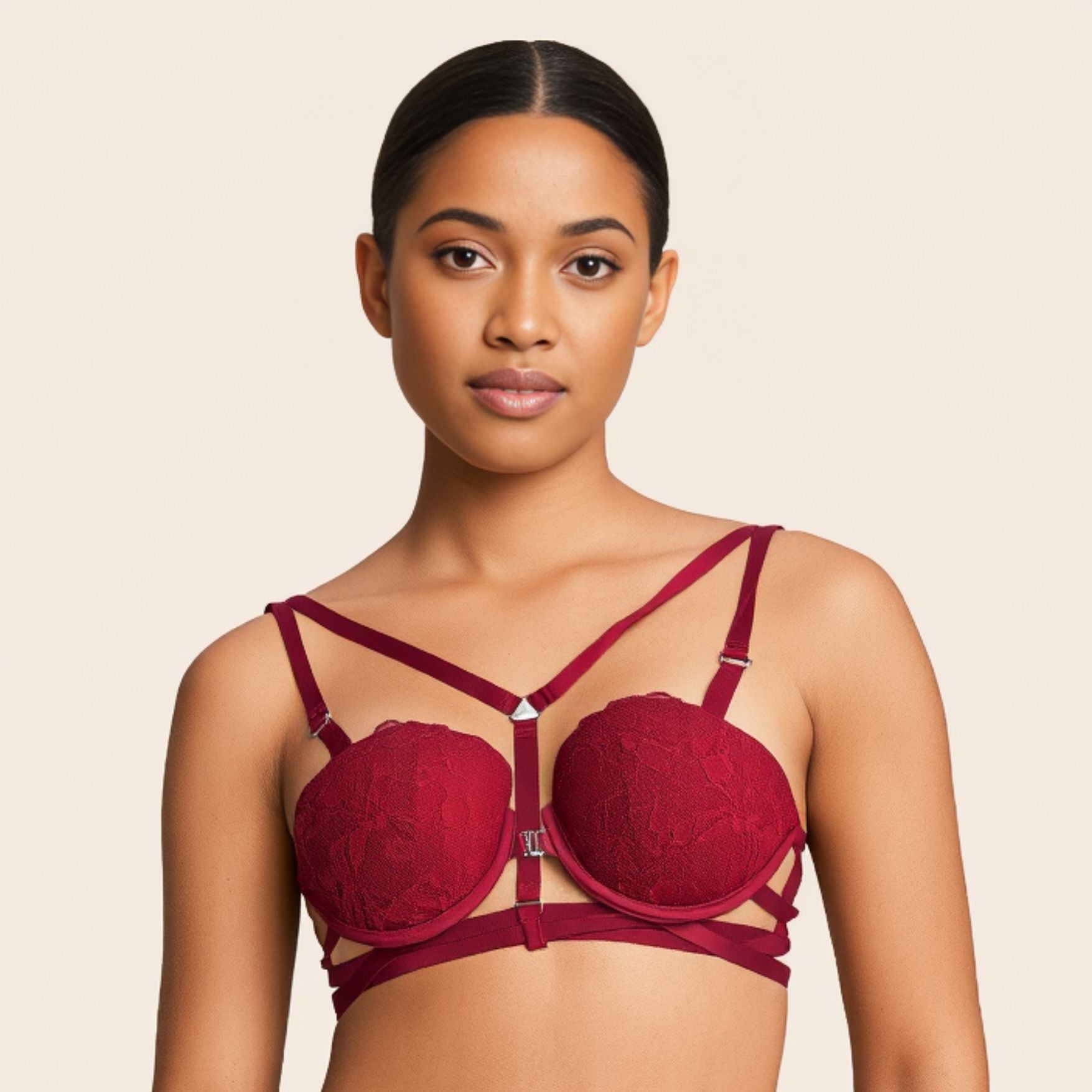 Black Padded Front Open Very Sexy Push Up Bra Panty Set