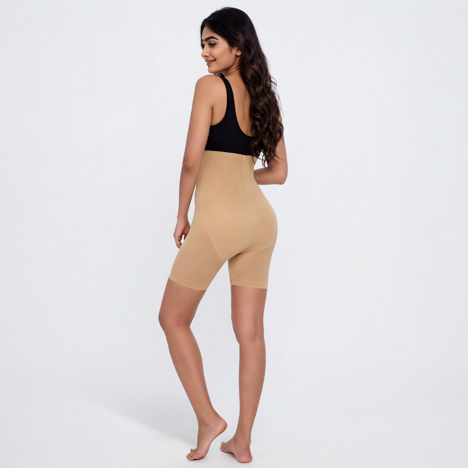 High-Waisted Mid-Thigh Shapewear Shorts