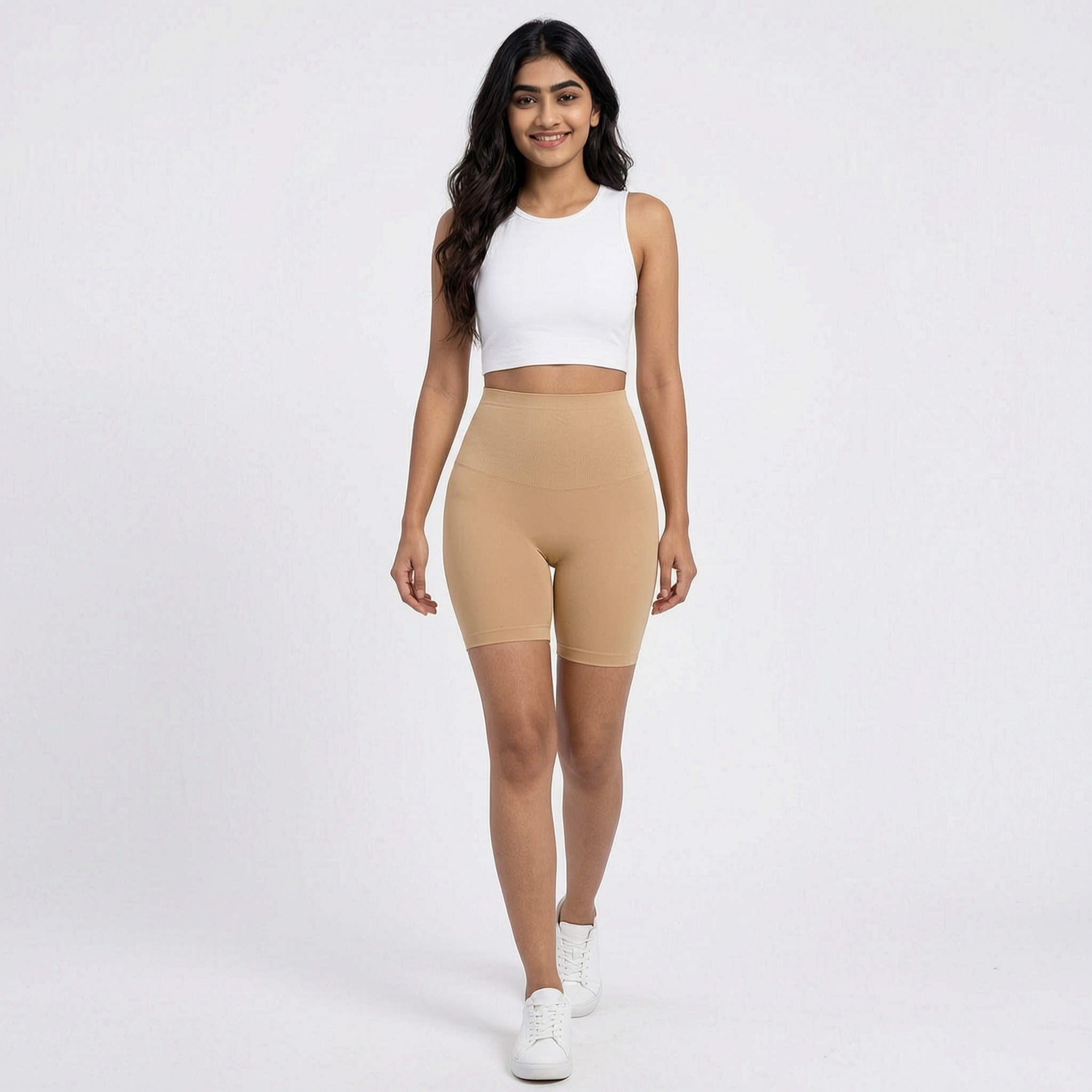 High-Waisted Mid-Thigh Shapewear Shorts