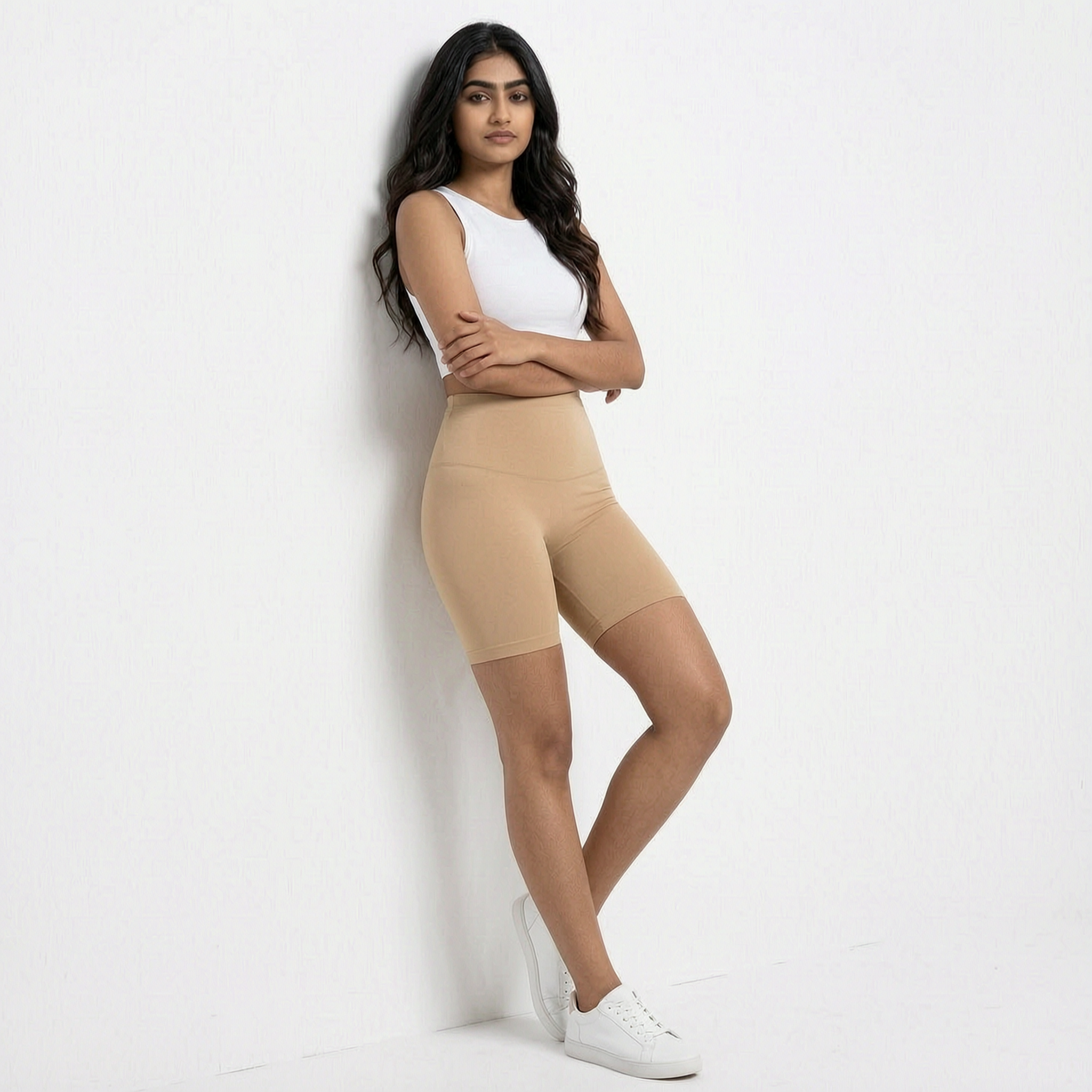 High-Waisted Mid-Thigh Shapewear Shorts