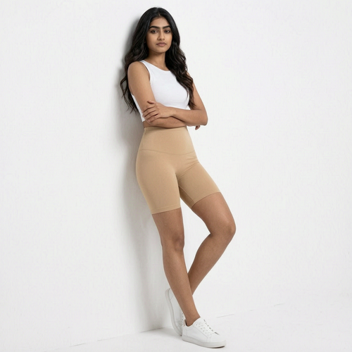 High-Waisted Mid-Thigh Shapewear Shorts